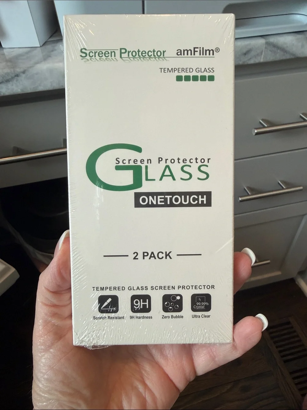 OneTouch Tempered Glass Screen Protector - White/Green (2 Pack)